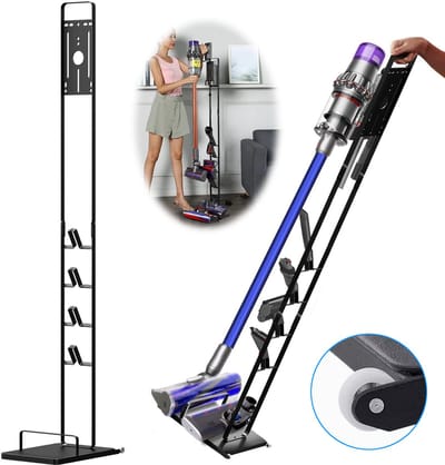 Stofzuigerhouder Compatibel Met Dyson V15 V12 V11 V10 V8 V7 V6 - Vloeropbergrek Met Wielen - Stofzuigerstandaard - Metalen Opbergbeugel/Houder