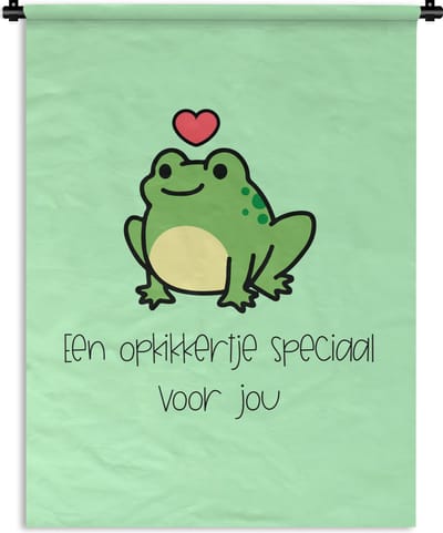 Wandkleed - Wanddoek - Sterkte - Spreuken - Hartje - Opkikker - 90x120 cm - Wandtapijt