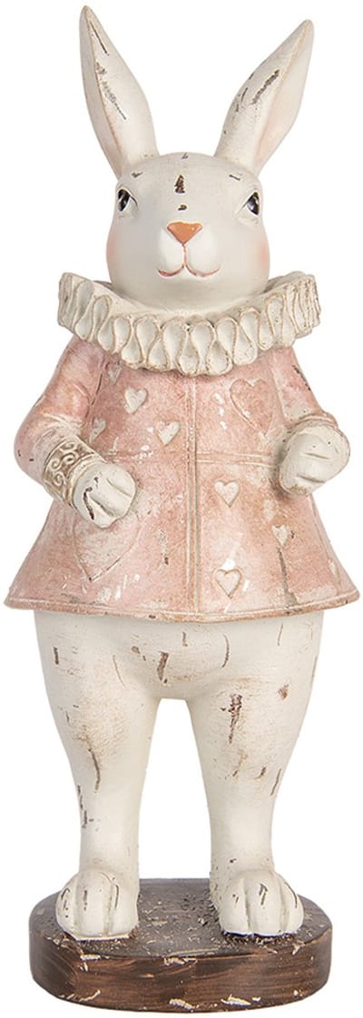 Clayre & Eef Decoratie Beeld Konijn 29 cm Beige Kunststof