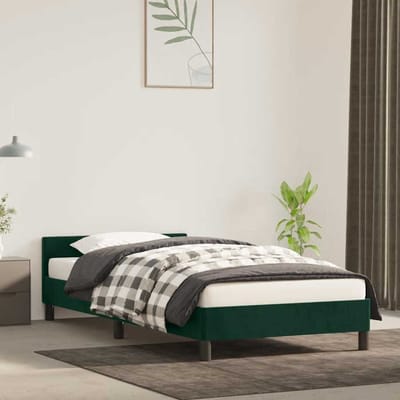 vidaXL - Bedframe - zonder - matras - 90x200 - cm - fluweel - donkergroen