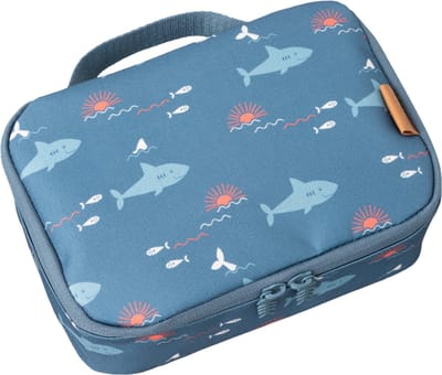 Fresk Kleine Koeltas Kind 2.5 L– Lunchtas Jongens – Thermische Lunch Koeltas - Met Bestekvak - Waterafstotende Lunchtas - Blauw - Shark