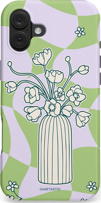 Casetastic hoesje geschikt voor Apple iPhone 16 Plus - MagSafe - Dubbellaagse bescherming - Bosje vol groen - Fashion Case - Lichtgrijs Beige
