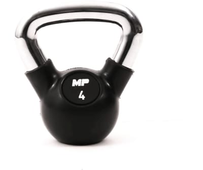 Muscle Power Rubberen Kettlebell - Zwart - 4 kg