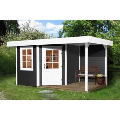 Weka Tuinhuis Met Overkapping 213 Type A Gr1 Antraciet 238x238cm