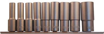 BGS Doppenset lang 1/2 - 9 delig - zeskant - SW 10mm - 13mm - 15mm - 16mm - 17mm - 18mm - 19mm - 22mm - 24mm- BGS2223