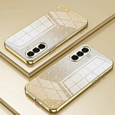 Hoesje geschikt voor Samsung Galaxy A37 - Phonesta Crystal Sparkle Glitter Silicone Back Cover - Goud