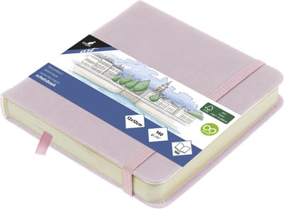 Kangaro schetsboek - 12x12cm - violet - PU hardcover - met elastiek en lint - 140g papier - 160 pagina's