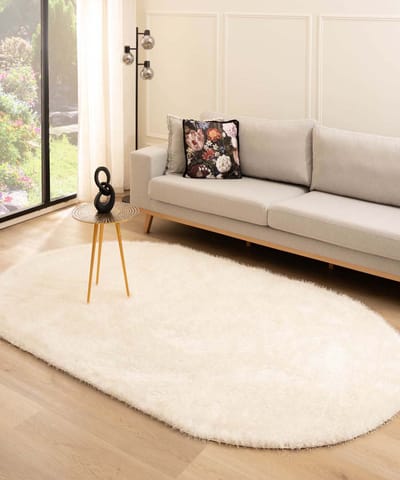 Velvet vloerkleed ovaal - Posh wit 120x180