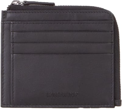 VALENTINO Leren Kaarthoes Mandrin Card Case Nero Zwart