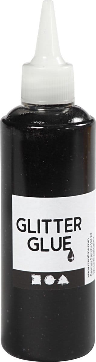 Glitterlijm, zwart, 118 ml/ 1 fles