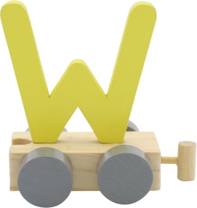 Lettertrein W geel | * totale trein pas vanaf 3, diverse, wagonnetjes bestellen aub