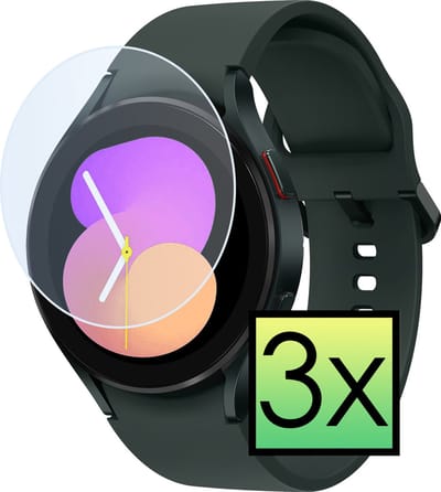 Screenprotector - 3 Stuks - Geschikt voor Samsung Watch 5 40 mm - Extra Sterk - Tempered Glass - Gehard Glas - Beschermglas Screen Cover - Bescherm Protector voor Smartwatch