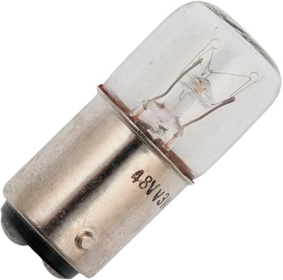Signaallamp Ba15d 60V 3W - 50 mAh - Per stuk - T16 Gloeilamp Ø16mm - 35mm - 2500K - Dimbaar