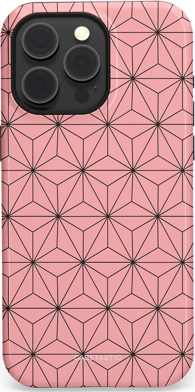 Casetastic Hoesje Geschikt voor Apple iPhone 15 Pro Max Magsafe - Stijlvolle Beschermende Duo-layer Case - Roze Zwarte Fashion Paris Patroon