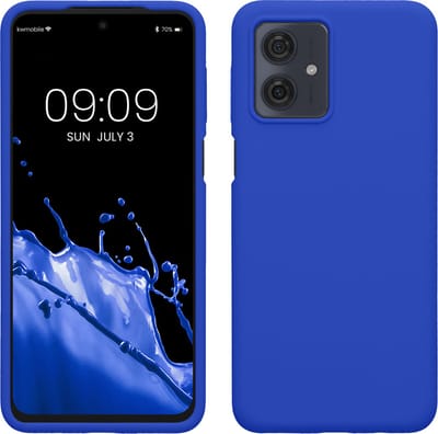 kwmobile telefoonhoesje geschikt voor Motorola Moto G54 5G - Hoesje met siliconen coating - Smartphone case in Baltisch blauw