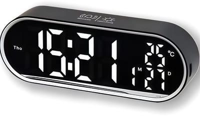 Wekker - Digitale wekker - Nachtlamp – LED wekker - LED klok - Bureauklok – Bedlamp - Met groot LED-display - Met spiegelend scherm - Met datum - Met temperatuur - Met dag van de week - Dimbaar - Voor slaapkamer - Voor kantoor - Cadeau