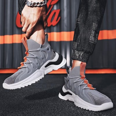 Herenschoenen Zomer Nieuwe Casual Sportschoenen Mesh Hardloopschoenen Trendy Herenschoenen 44 gray