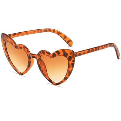 Nieuwe Populaire Hartvormige Zonnebril voor Dames Retro Oversized Mode Zonnebril UV 400 Bescherming Essentieel voor Buiten Reizen Strand Brillen orange