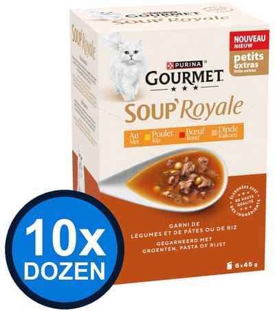 10x Gourmet - Soup Royale Rund - Kattenvoer Natvoer - doos 6x45g