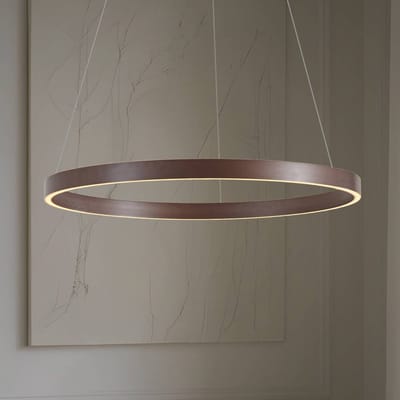 Lucande - Hanglampen- met dimmer - CCT - 1licht - Metaal, siliconen - H: 4.5 cm - koffiebruin, wit - Inclusief lichtbron