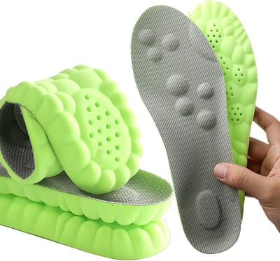 Traagschuim inlegzolen met voetboogondersteuning voor dames en heren, comfortabele massage inlegzolen vervangende schoeninzetstukken voor sneakers, sportschoenen, werklaarzen (Groen, 40.5/41EU)