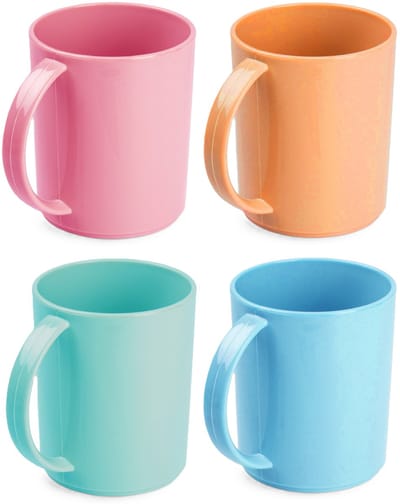 Plasticforte onbreekbare Drinkbekers - kunststof - 350 ml - 8x stuks - kinderen - mix kleuren
