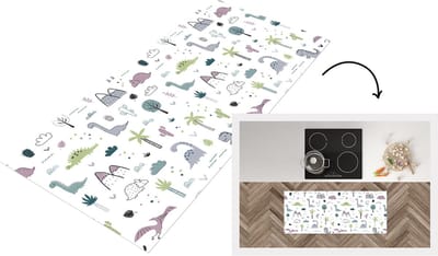 Keukenloper - Loper keuken - Patroon - Dinosaurus - Kinderen - 120x50 cm - Keukenloper vinyl