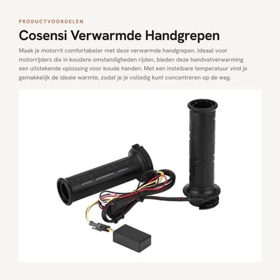 Dailygoods - Verwarmde Handgrepen - Handvatverwarming - Instelbare Temperatuur - 22 mm - Stuurwarmers - Geschikt voor Motorfiets - Inclusief Af...