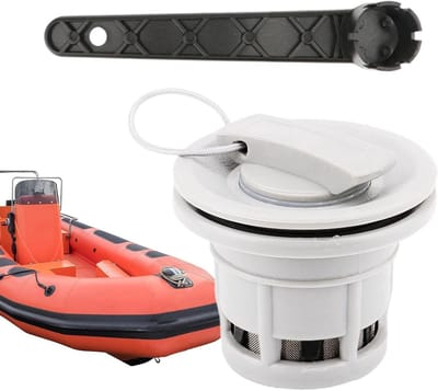 Vervangende Plug - Opblaasonderdeel - Watersport Accessoires - Veervergrendeling - 6 Gaten - Zwart