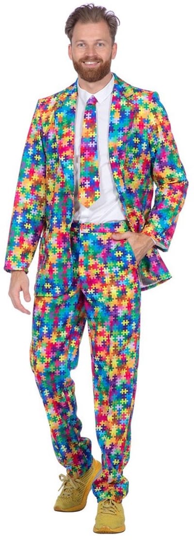 Puzzelstukjes Kostuum Heer - Maat 3XL-64