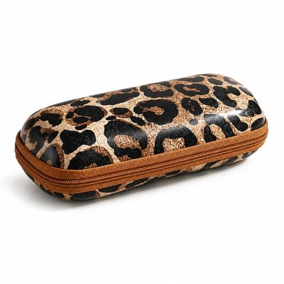 PolkaHome Brillenkoker met Luipaardprint – Stevige Hardcase Bescherming voor Bril en Zonnebril