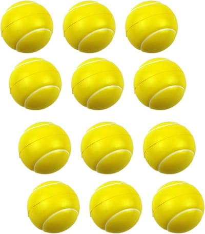 Schuimtennisballen - Zachte ballen - Recreatief spelen - Veilig materiaal - 12 stuks - Helder