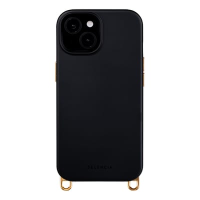 Selencia Hoesje - Geschikt voor iPhone 14 / 13 - Rivièra geschikt voor MagSafe Backcover met afneembare haakjes - Velvet Black