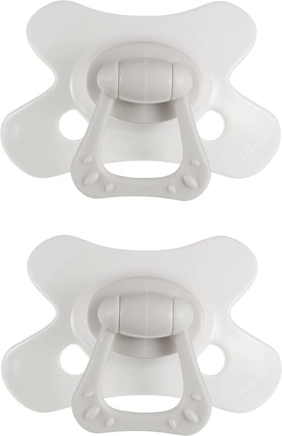 Difrax Fopspeen Natural - 6 tot 12 Maanden - Lichtgrijs - 2 Stuks