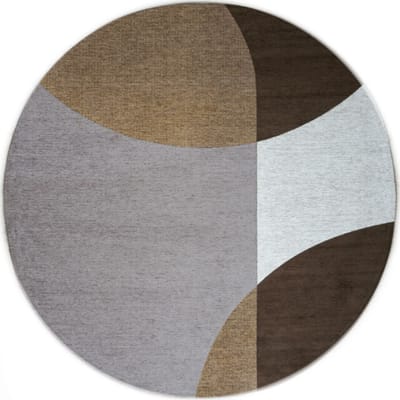 Vloerkleed Eli Brown ø120 cm - Design Vloerkleed met Organisch Patroon – Modern / Scandinavisch Interieur