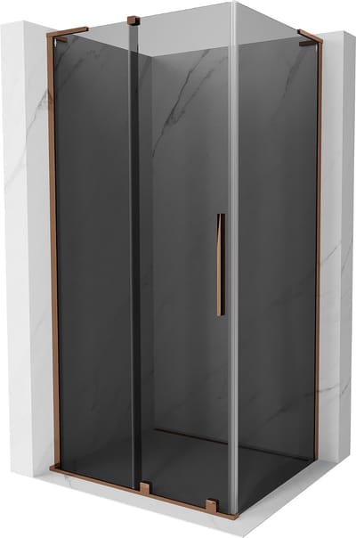 Mexen Velar L schuifdouchecabine 90 x 70 , grafiet, roségoud - 871-090-070-43-60