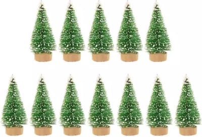 Akyol - kerstboom 7 stuk - mini kerstboompjes - kerstversiering - kerst - versiering - boom - dennenboom - christmas - kerstman - boomversiering