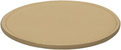 Home Deco Factory Onderzetters voor glazen - 12x stuks - rond - leder look - goud - 10 cm- glasonderzetters