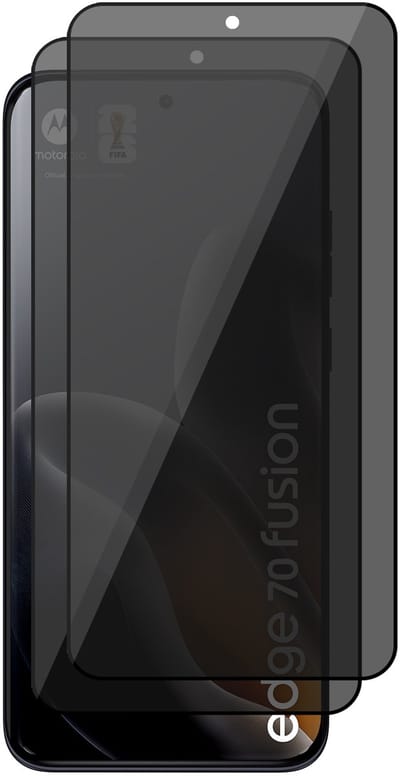 Privacy Screenprotector geschikt voor Motorola Moto Edge 70 Fusion – 2 Stuks – Full Cover Gehard Glas – Anti Inkijk – Privacy Filter
