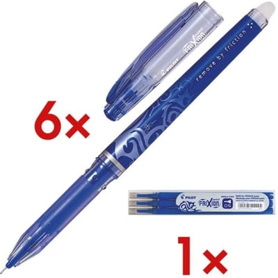 6x rollerbalpen »FriXion Point« incl. pak met 3 rollerbalpenvullingen »Frixion P