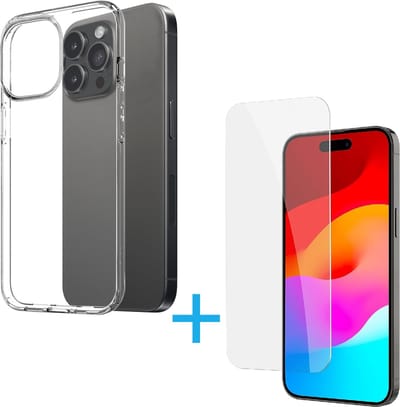 Silicone Hoesje Geschikt voor: iPhone 16 Pro - Soft Silicone - Transparant - + 3X Tempered Glass Screenprotector - ZT Accessoires