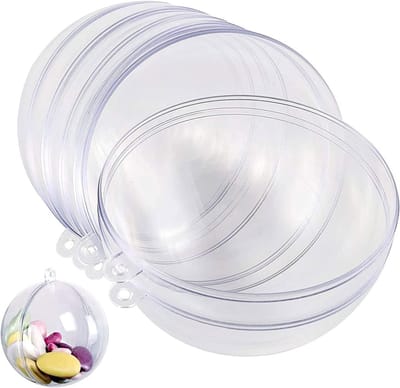 Set van 40 Doorzichtige Vulbare Kerstballen van 4 Inch voor Bruiloften, Feestdecoratie en DIY Knutselen