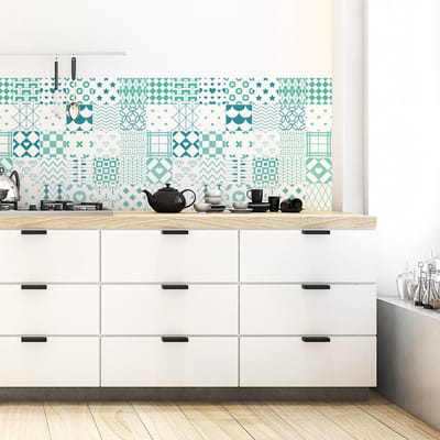 Zelfklevende muurtegelstickers voor keuken en badkamer - 30 Scandinavische cementtegelstickers - 30 stickers 20x20cm