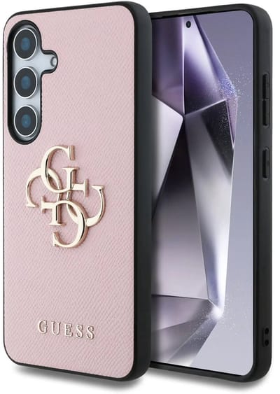 Hoes voor Samsung Galaxy S25+ S936, Guess, 4G Grained Big and Classic Logo, Roze