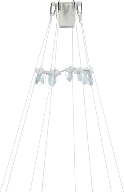Star Trading Vlaggenmastenset voor kerstverlichting, LED-verlichtingssysteem vanStar Trading, 8 nylon strengen elk 12 m inclusief bevestiging en connector, IP44