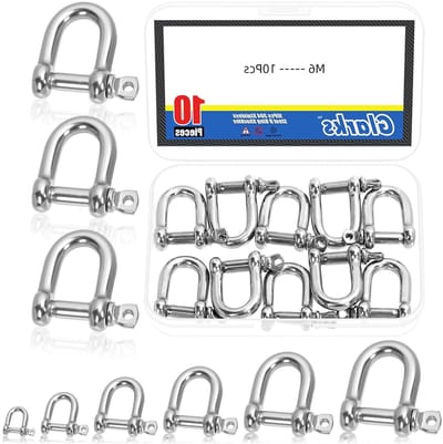 10 Stuks RVS D-vormige Shackle, Zware D-vormige Anker Shackle voor Schepen, Huishoudens en Vrachtvervoer, Ideaal voor Bevestigen en Slepen