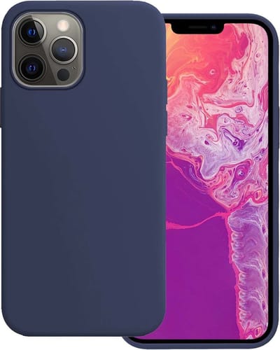 Hoesje Geschikt voor Apple iPhone 14 Pro - Sterk & Shockproof - Hoes Cover - Siliconen Case - Donkerblauw
