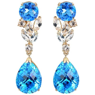 Echte 14k Gouden Sieraden Natuurlijke Saffier Edelsteen Druppel Oorbellen Voor Vrouwen Trendy Aros Mujer Oreja 14 K Geelgoud Orecchini Meisjes blauw