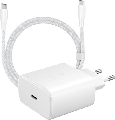 45w oplader usb C + usb C naar usb C kabel 2 meter - snellader - super fast charger - wit