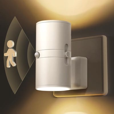 QTTVBTNA - LED Sensor Nachtlampje - Stekkerlamp - Ingebouwde Beweging Sensor - Dimbaar - Geschikt Voor Slaapkamer, Badkamer, Kinderkamer - 3000K Warm Licht - Wit - 1 Stuk
